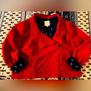 Modcloth Corduroy Moto jacket, Size:XL , Color:Red